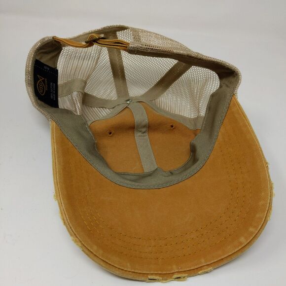 Cheeky's Junkie Women's Slideback Hat Tan Yellow Adjustable Distressed - Picture 9 of 11
